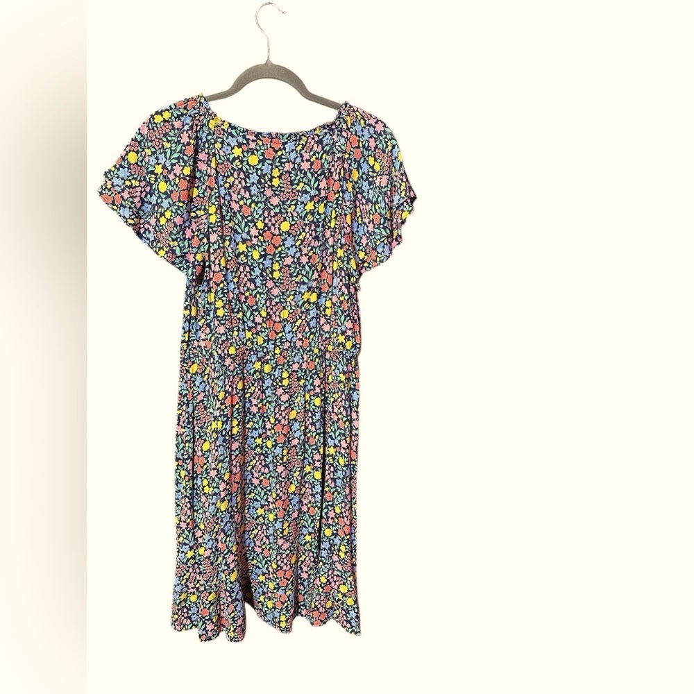 Talbots Pink and Yellow Midi Sundress Cap Sleeve NWT